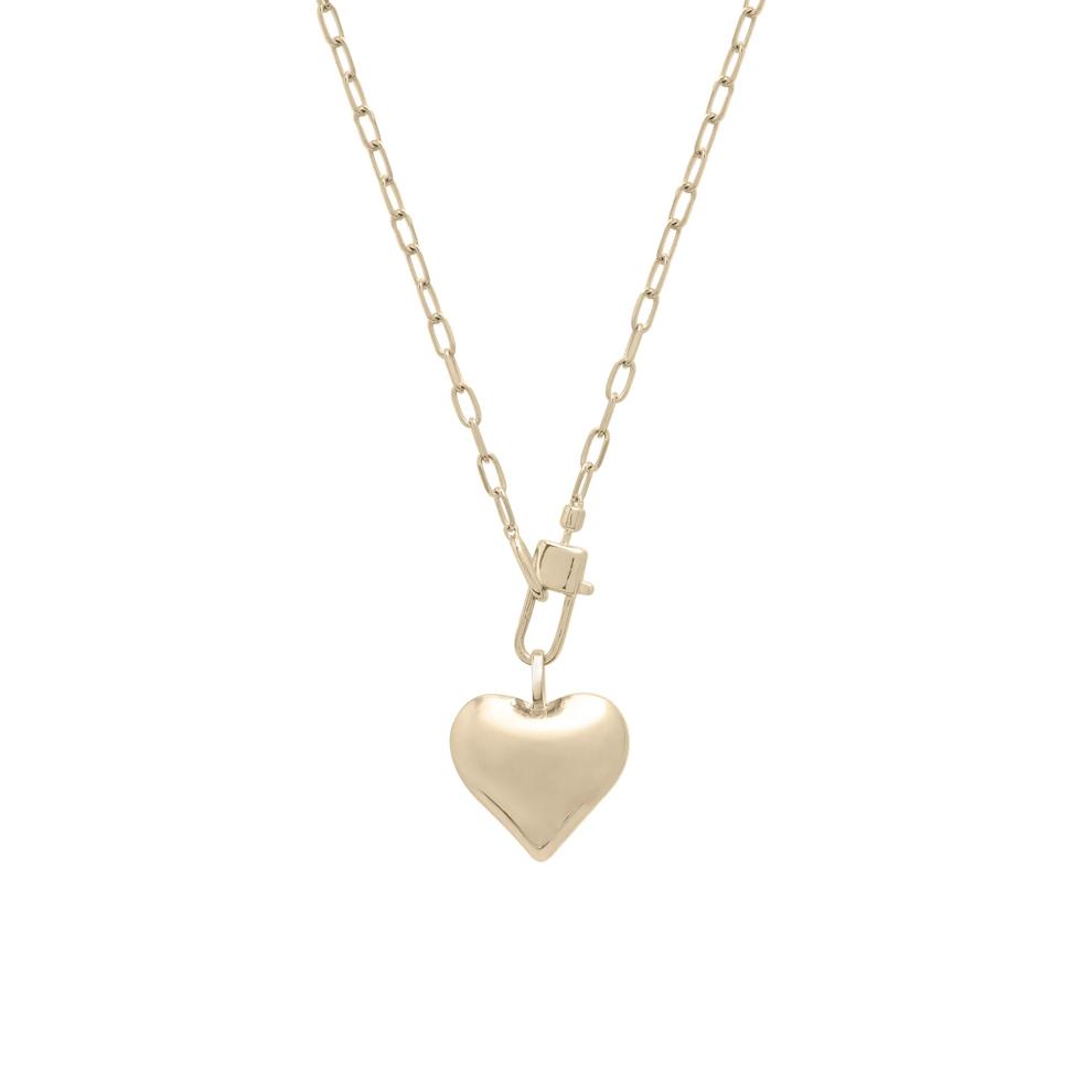 Puffy Heart Lock Necklace in Vermeil – Image 1 of 7