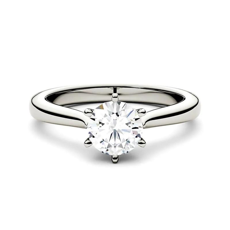 Round Moissanite Solitaire Ring in 14K White Gold &#40;1 ct. dew&#41; – Image 1 of 3