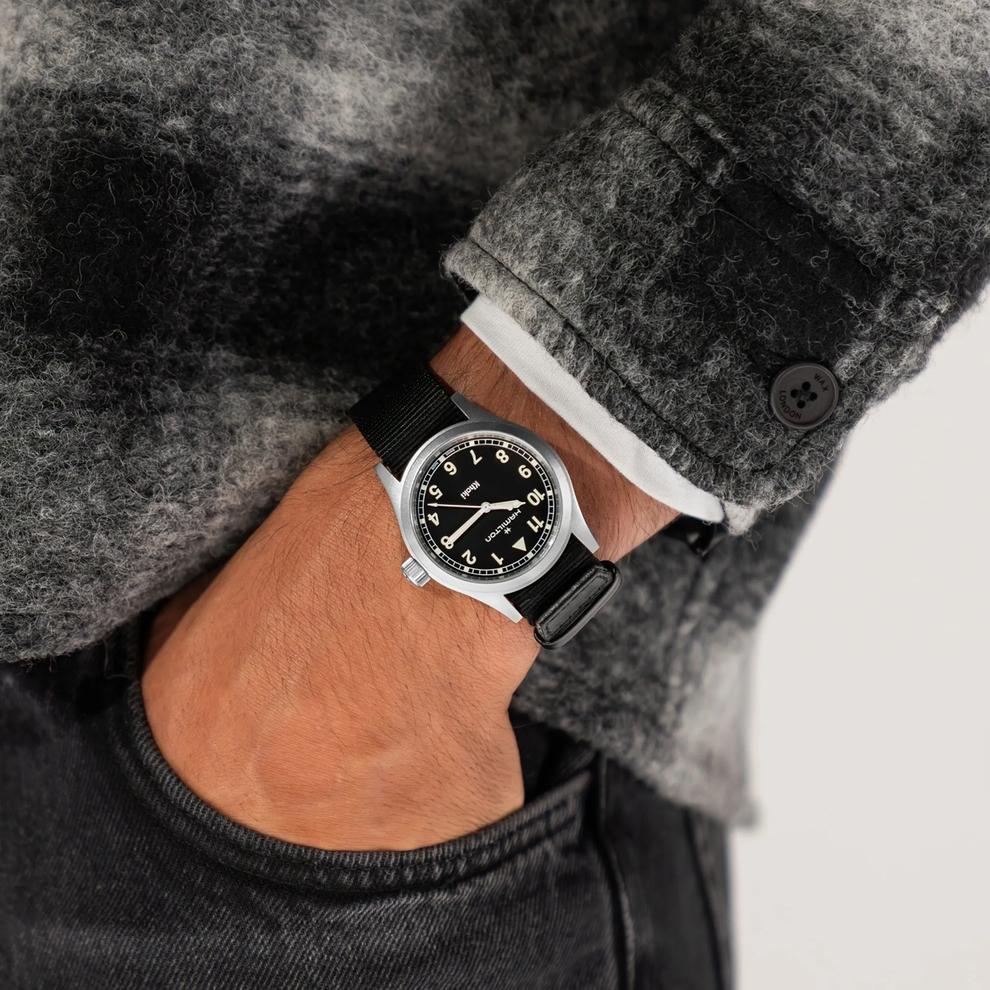 Khaki Field Quartz Watch with Black Textile Strap – Image 4 of 4