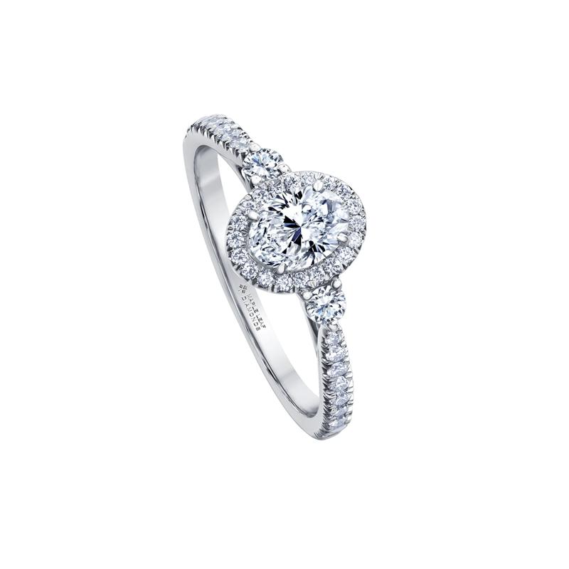Oval-Shaped Diamond Halo Engagement Ring in 14K White Gold &#40;7/8 ct. tw.&#41; – Image 4 of 7
