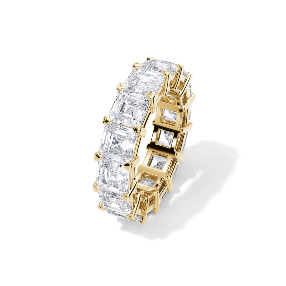 Lab Grown Diamond Asscher-Cut Eternity Band in 18K Yellow Gold (10 1/2 ct. tw.) – Image 4 of 4