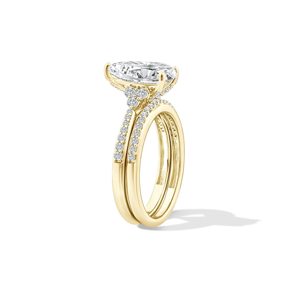 Lab Grown Diamond Pear-Shaped Engagement Set in 14K Yellow Gold (3 ct. tw.) – Image 3 of 6