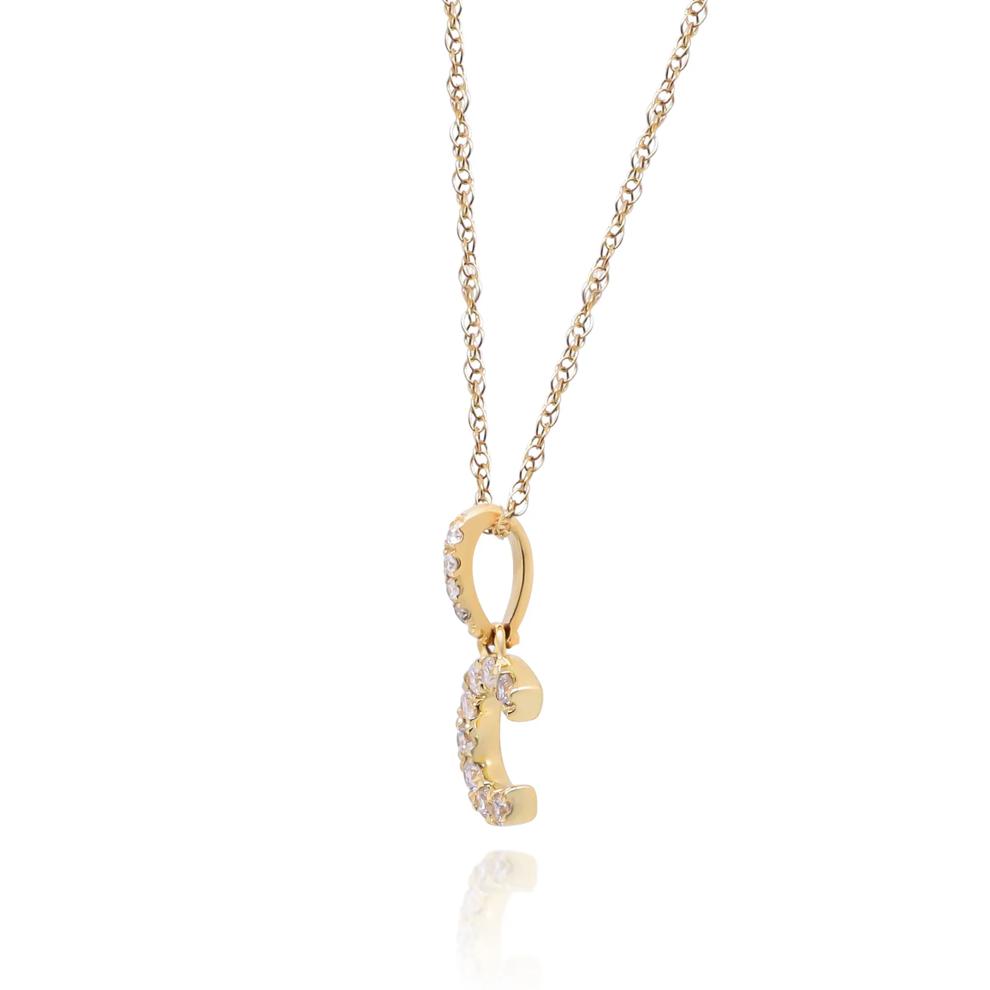 Diamond C Initial Pendant in 10K Yellow Gold (1/10 ct. tw.) – Image 2 of 4