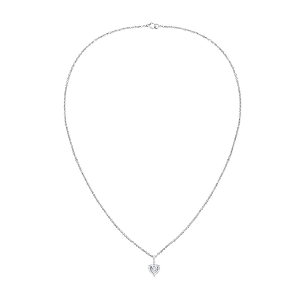Diamond Illusion Heart Pendant in Sterling Silver (1/4 ct. tw.) – Image 3 of 4
