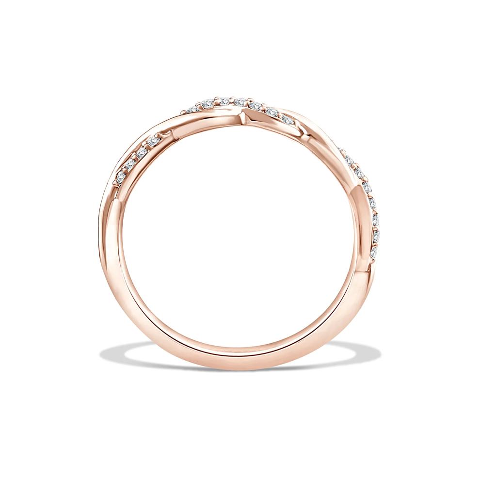 Diamond Twisted Anniversary Band in 10K Rose Gold (1/10 ct. tw.) – Image 2 of 4