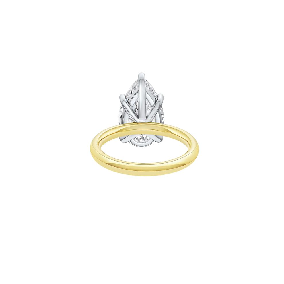 Lab Grown Diamond Pear-Shaped Solitaire Ring in 14K Yellow &amp; White Gold (5 ct.) – Image 4 of 4