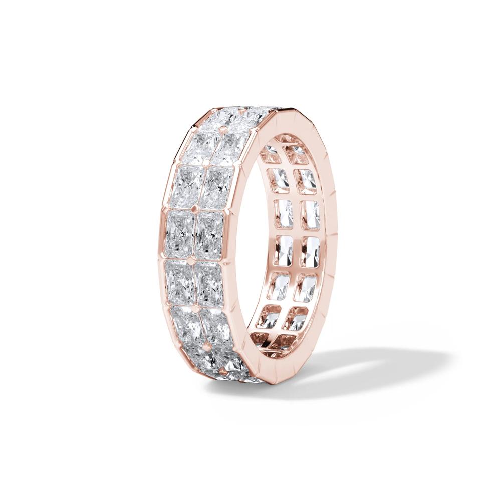 Lab Grown Diamond Double Row Eternity Band in 14K Rose Gold (4 ct. tw.) – Image 3 of 4