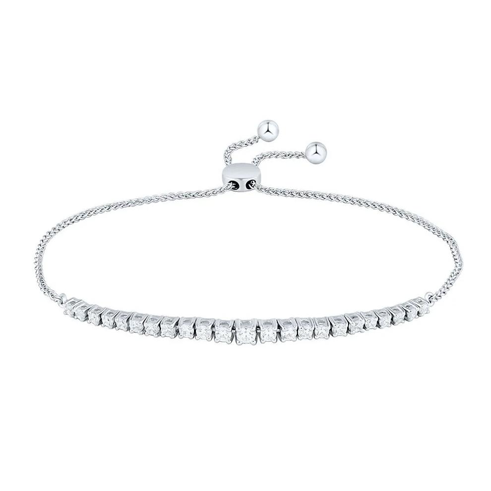 Lab Grown Diamond Bolo Bracelet in 14K White Gold (1 ct. tw.) – Image 1 of 1