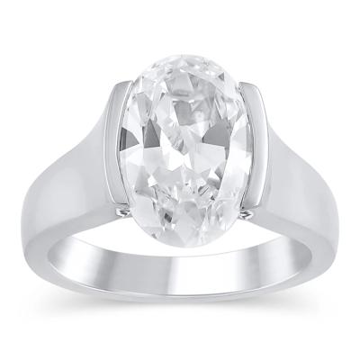 Lab Grown Oval Diamond Engagement Ring in Platinum (4 ct. tw.)