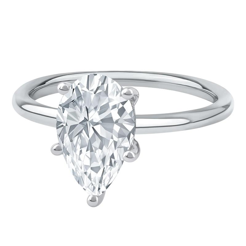 Lab Grown Diamond Pear-Shaped Solitaire Engagement Ring in 14K White Gold &#40;2 ct.&#41; – Image 4 of 4
