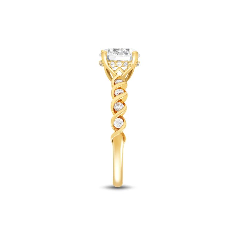 Round Lab Grown Diamond Twist Shank Engagement Ring in 14K Yellow Gold &#40;1 3/4 ct. tw.&#41; – Image 3 of 3