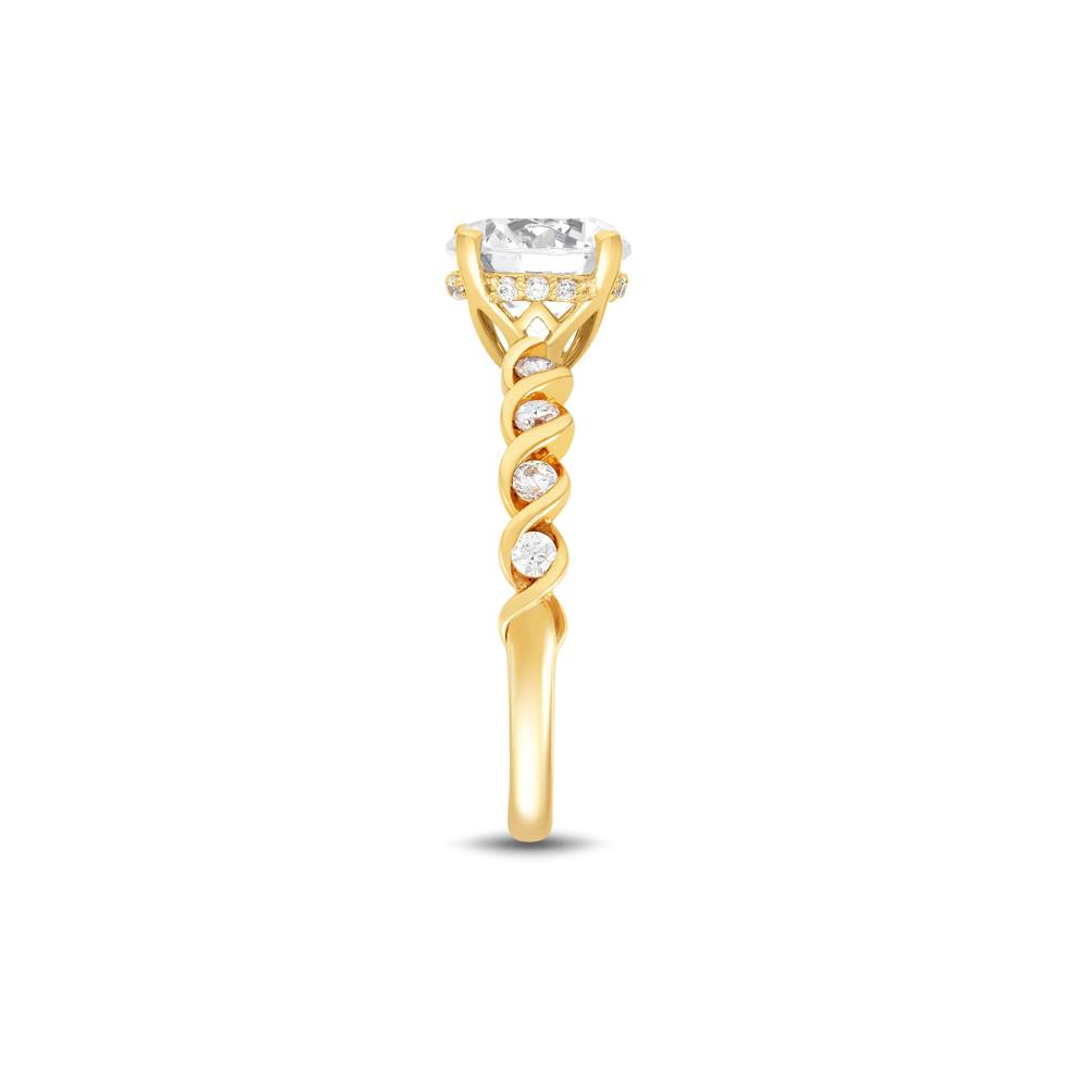 Round Lab Grown Diamond Twist Shank Engagement Ring in 14K Yellow Gold (1 3/4 ct. tw.) – Image 3 of 3