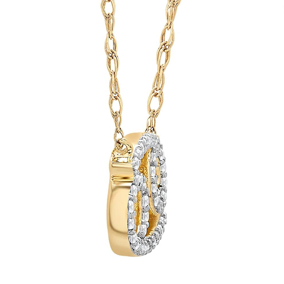 Cancer Zodiac Necklace with Diamonds in 10K Yellow Gold (1/10 ct. tw.)	 – Image 3 of 3
