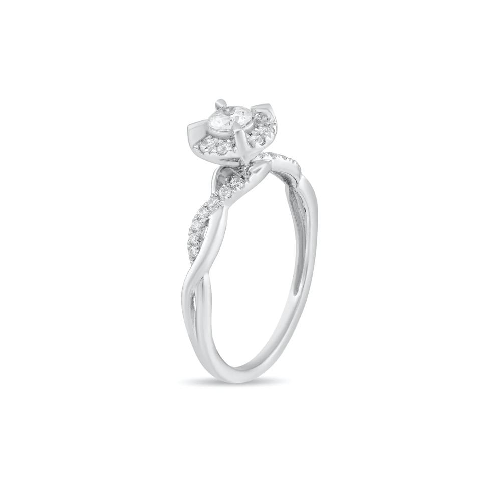 Diamond Round Center Engagement Set in 10K White Gold (1/2 ct. tw.) – Image 4 of 6