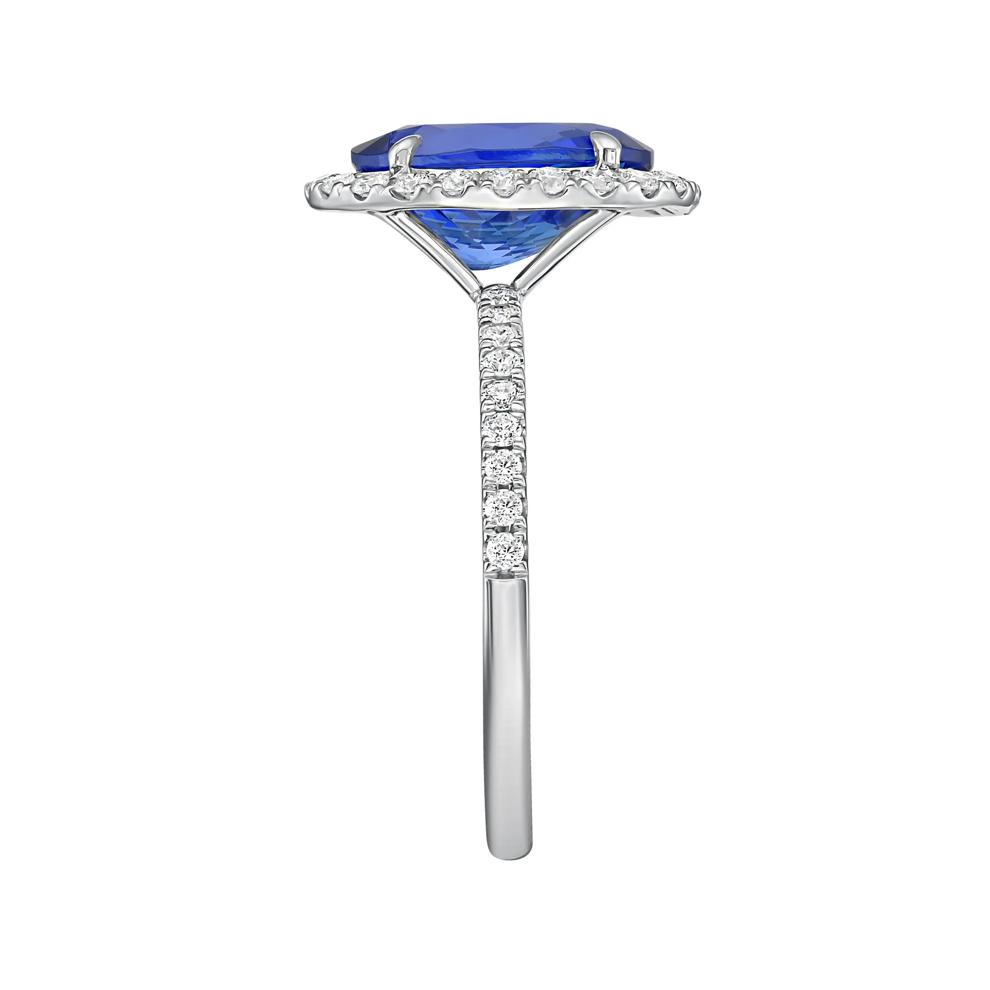 Tanzanite &amp; Diamond Halo Ring in 14K White Gold (3/8 ct. tw.) – Image 3 of 3