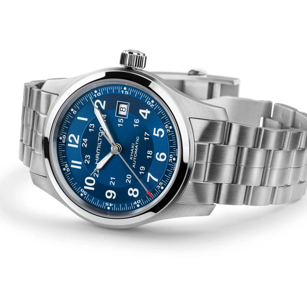 Men's Khaki Field Auto Watch with Stainless Steel Bracelet – Image 3 of 4