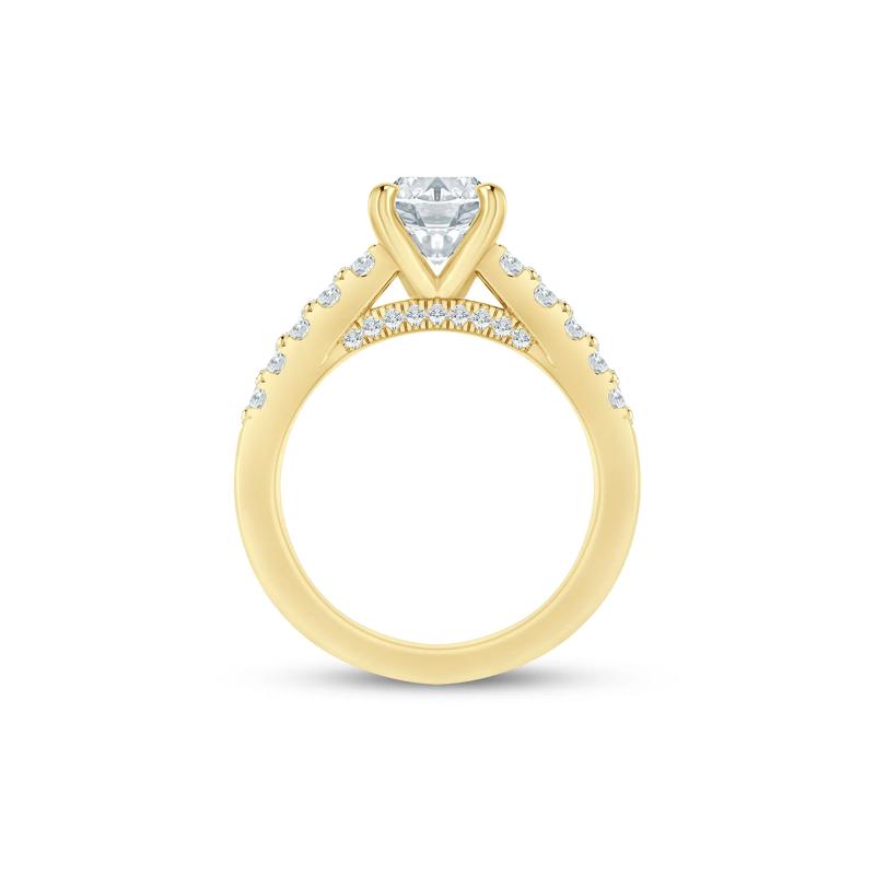 Lab Grown Diamond Double-Row Semi-Mount Ring in 14K Yellow Gold &#40;1 ct. tw.&#41; – Image 3 of 6