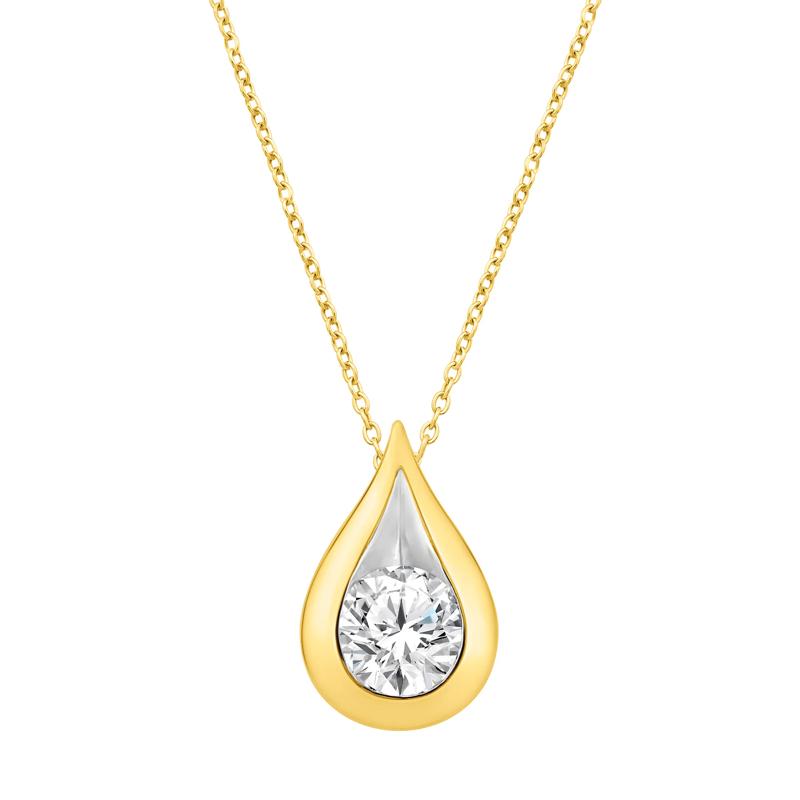 Lab Grown Diamond Tear Drop Pendant in 14K Yellow Gold &#40;1/2 ct. tw.&#41; – Image 1 of 3