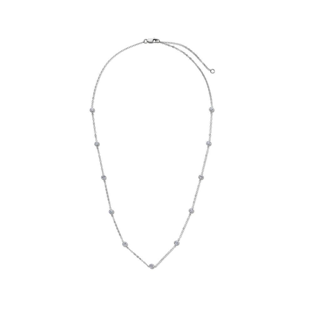 Lab Grown Diamond Bezel Station Necklace in 14K White Gold (1 ct. tw.) – Image 3 of 5