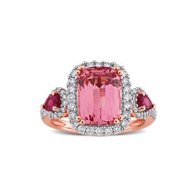 Pink Tourmaline & Diamond Ring in 14K Rose Gold (1/2 ct. tw.)