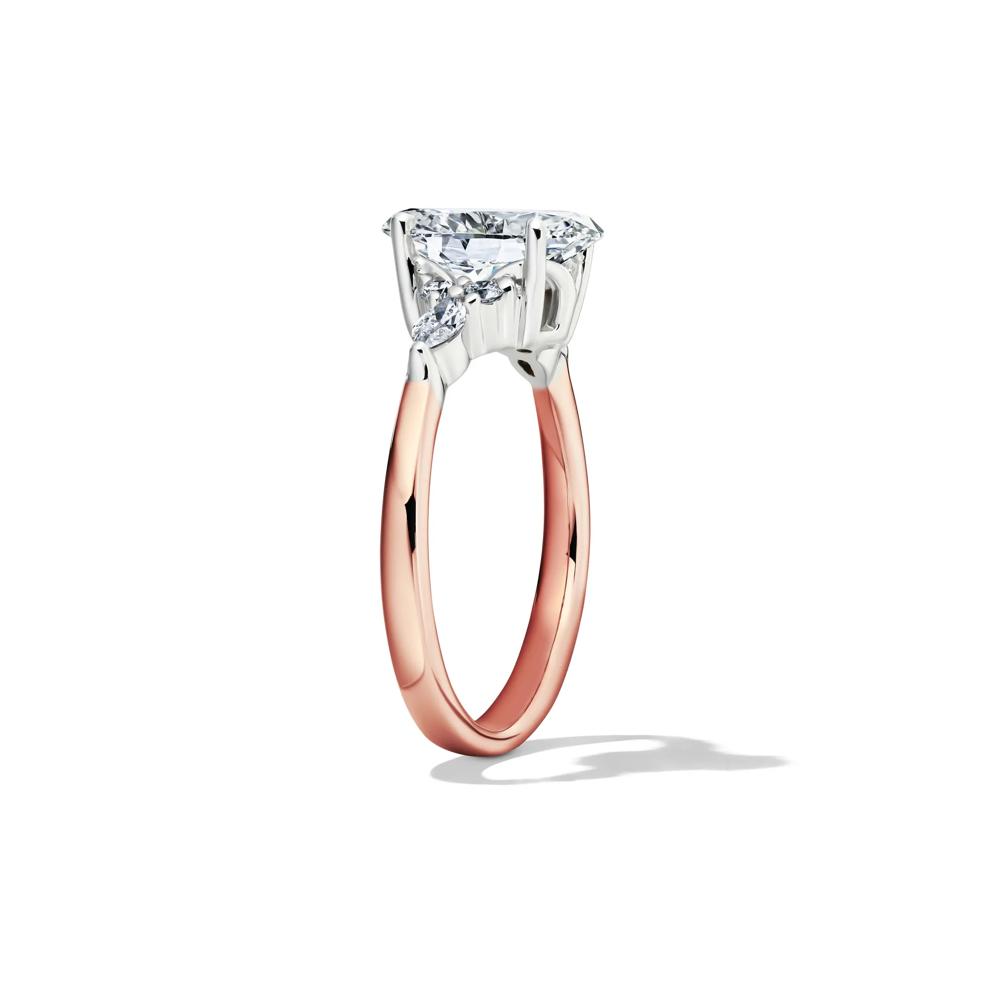 Lab Grown Diamond Oval and Marquise Engagement Ring in 14K Rose and White Gold (2 1/4 ct. tw.) – Image 3 of 4