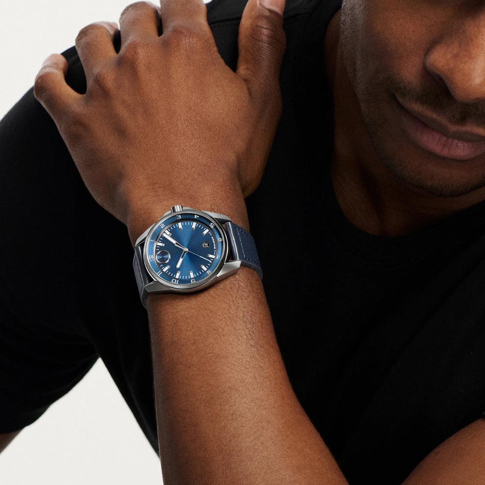 Men's Verso S Watch in Navy Leather – Image 4 of 4