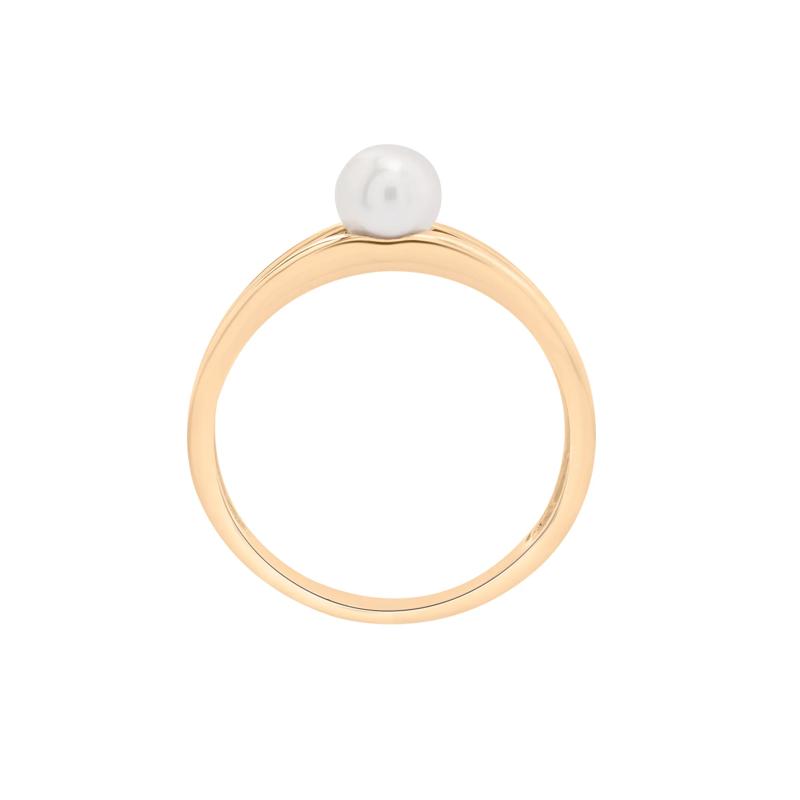 Freshwater Cultured Pearl Mini Split Shank Ring in 10K Yellow Gold – Image 3 of 5