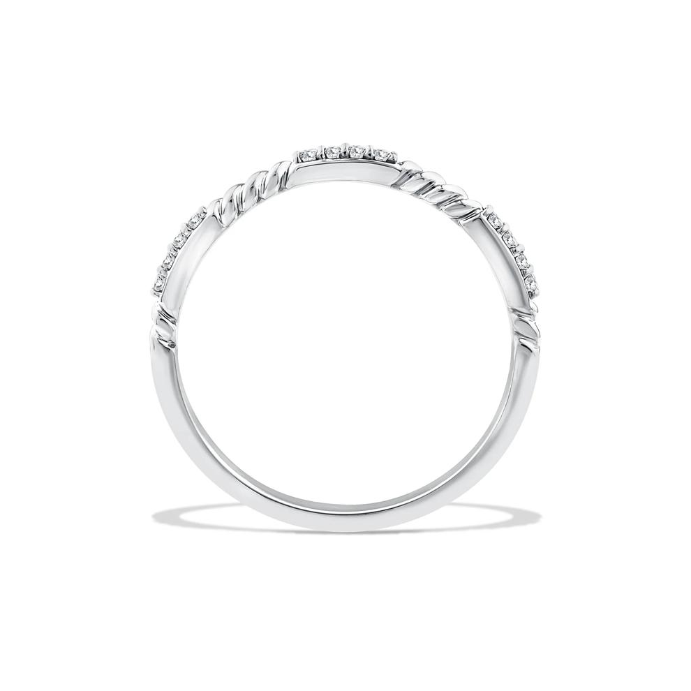 Diamond Twist Stack Wedding Band in 10K White Gold (1/10 ct. tw.) – Image 2 of 4