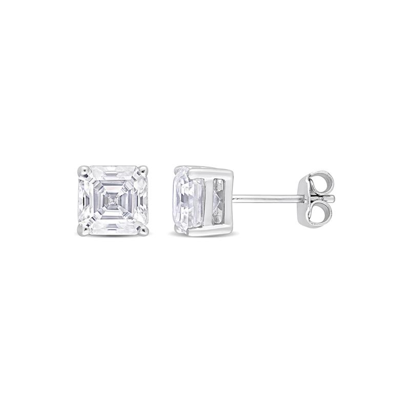 Lab-Created Moissanite Octagon Stud Earrings in Sterling Silver &#40;3 ct. dew&#41; – Image 1 of 5