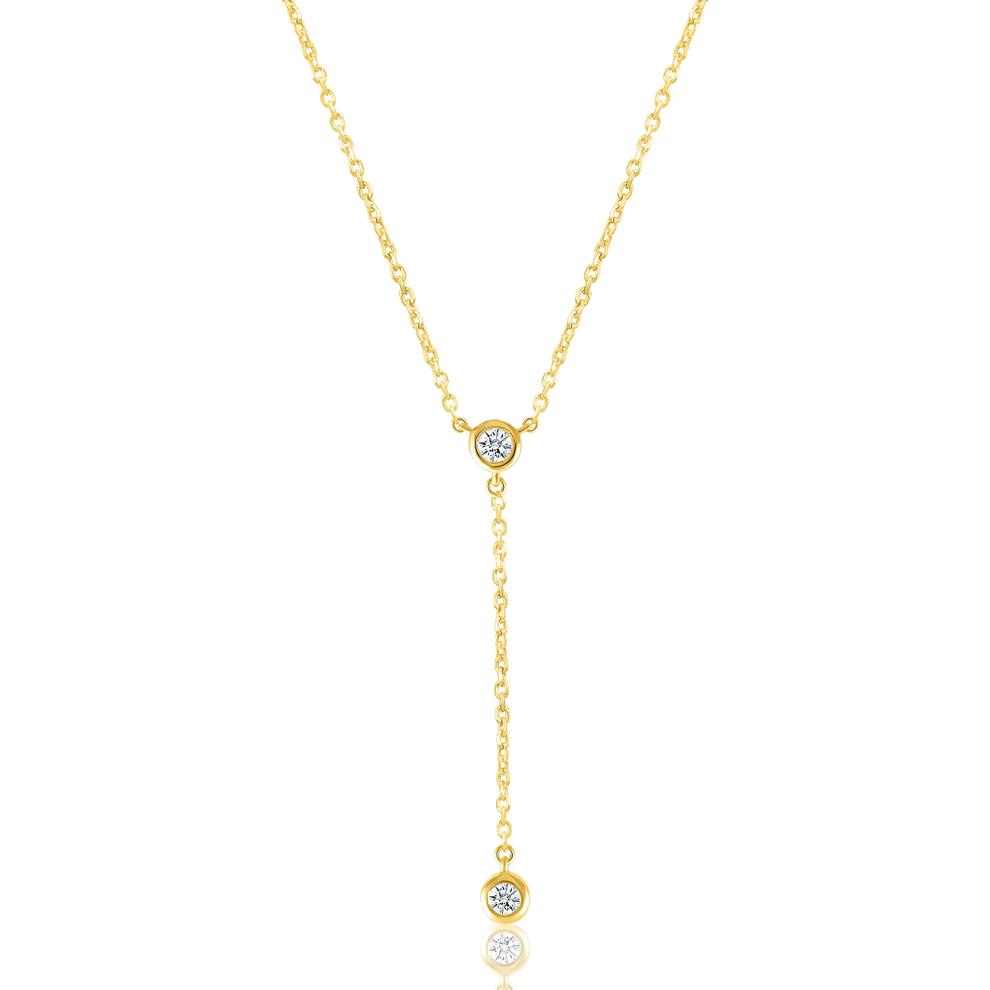 Diamond Lariat Necklace in 10K Yellow Gold (1/10 ct. tw.) – Image 1 of 3
