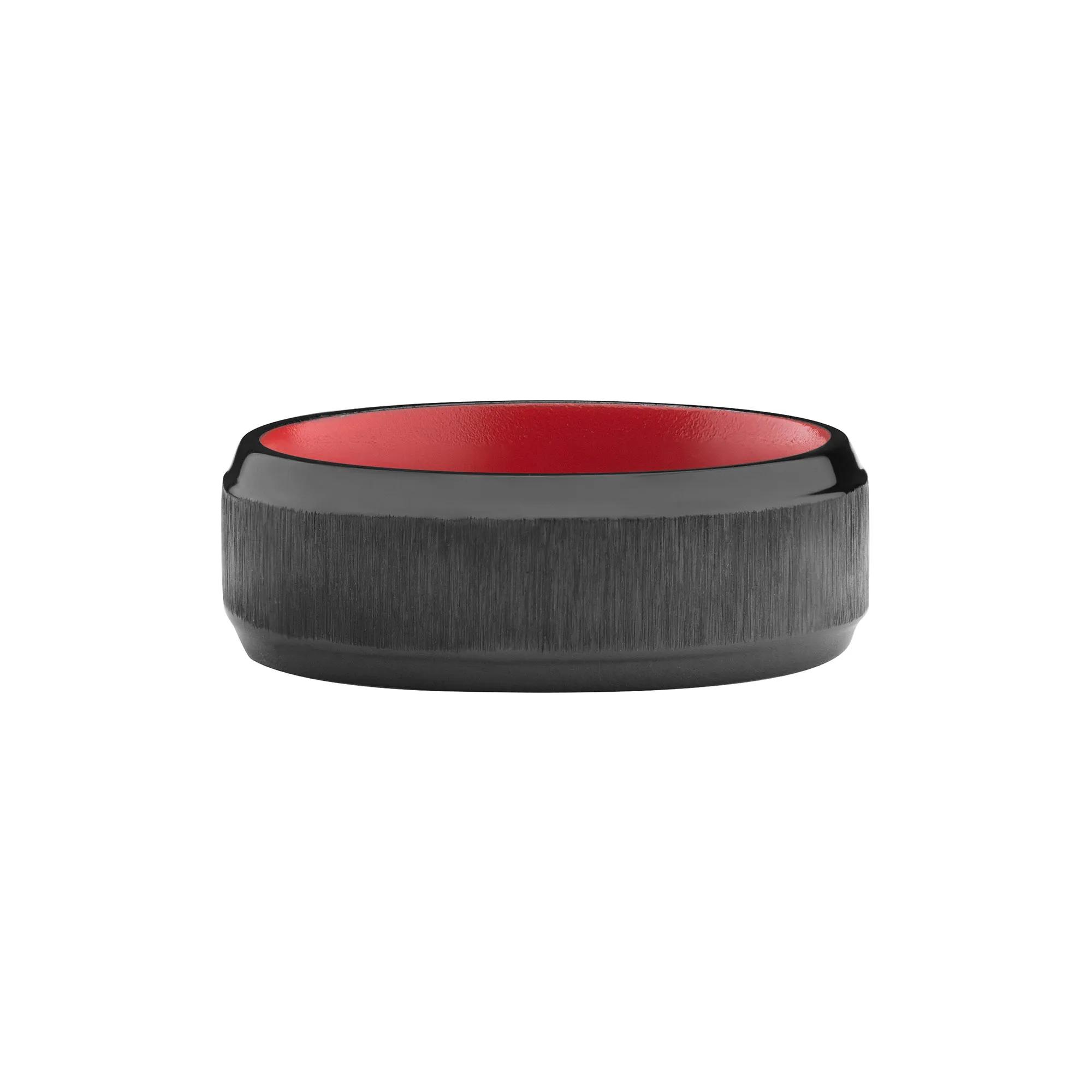 Lashbrook® Men's Black Zirconium & Red Cerakote Wedding Band