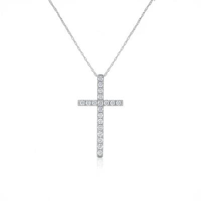 Diamond Cross Pendant in 14K White Gold (1/3 ct. tw.)