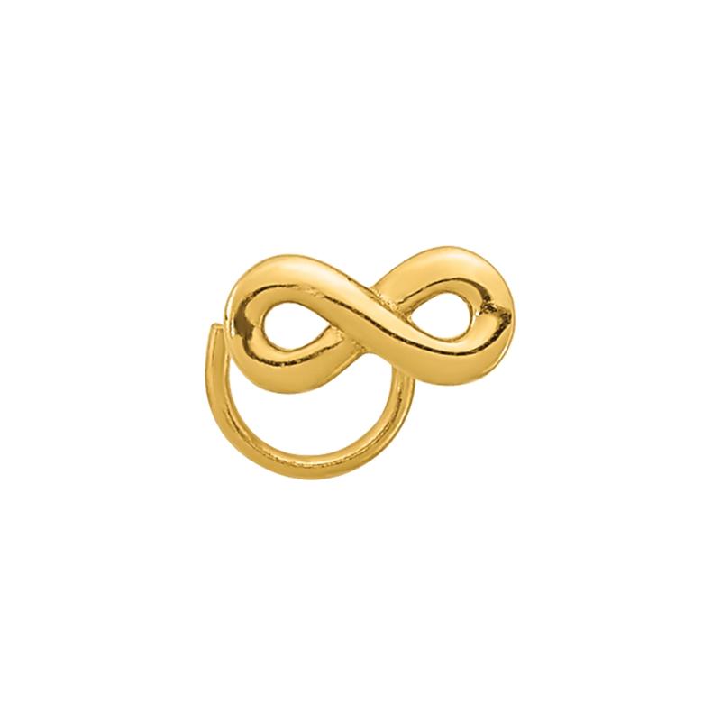 Polished Infinity Nose Ring in 14K Yellow Gold, 22 Gauge – Image 3 of 3