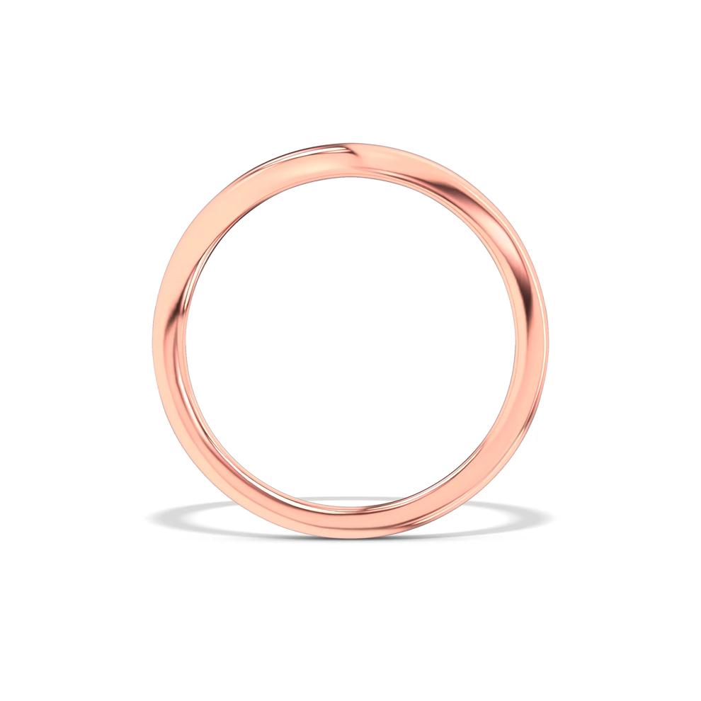 Lab Grown Diamond Double Row Contour Band in 10K Rose Gold (1/8 ct. tw.) – Image 2 of 4