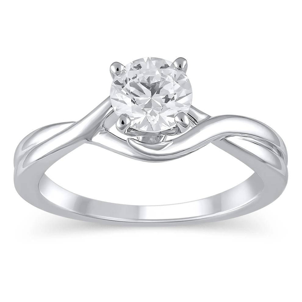 Bypass Twist Shank Semi-Mount Engagement Ring in 14K Gold (Setting Only) – Image 1 of 6