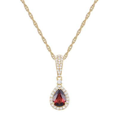 Gemstone and Diamond Pendant in 10K Gold (1/5 ct. tw.)