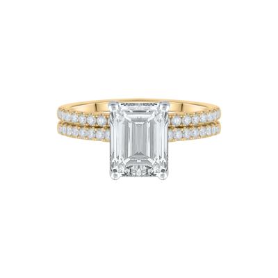Lab Grown Diamond Emerald-Cut Wedding Set in 14K Yellow Gold (3 ½ ct. tw.)
