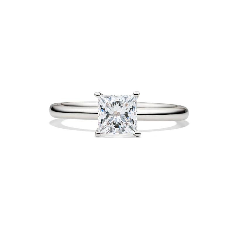 Lab Grown Diamond Princess-cut Solitaire Engagement Ring in Platinum (1 ct.) – Image 1 of 4