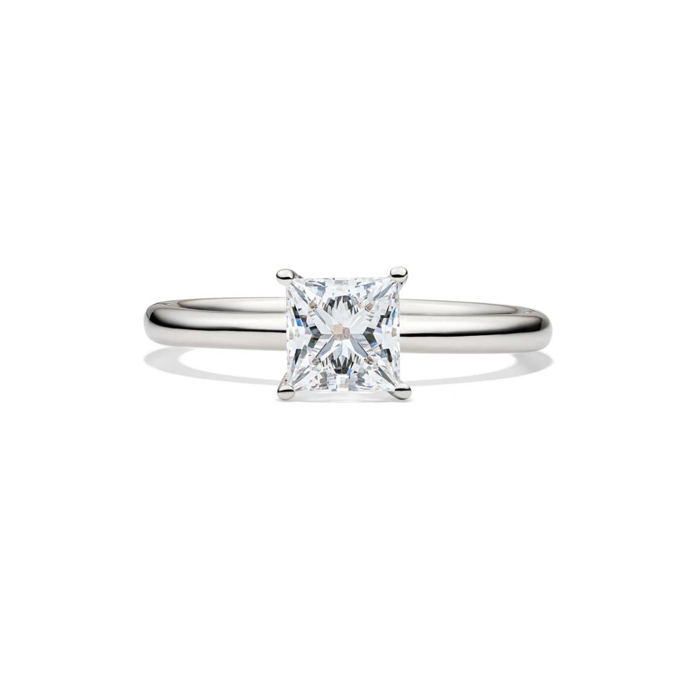 Lab Grown Diamond Princess-cut Solitaire Engagement Ring in Platinum (1 ct.) – Image 1 of 4