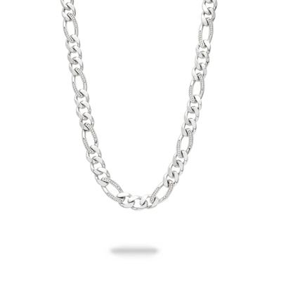 Diamond Figaro Chain Necklace in Sterling Silver, 24" (1/2 ct. tw.)