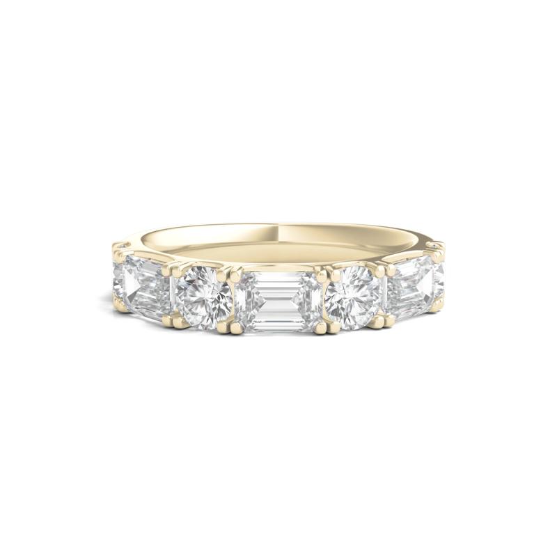 Round &amp; Emerald-Cut Diamond Band in 14K Yellow Gold &#40;2 1/2 ct. tw.&#41; – Image 1 of 3