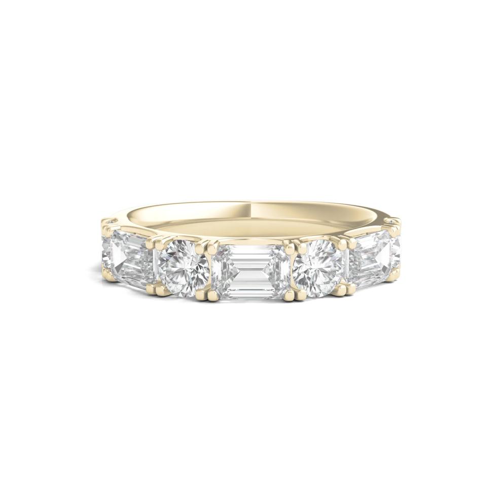 Round &amp; Emerald-Cut Diamond Band in 14K Yellow Gold (2 1/2 ct. tw.) – Image 1 of 3