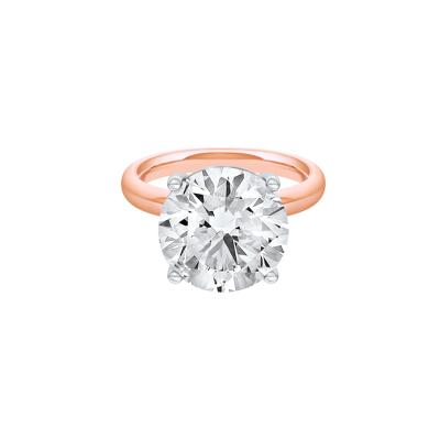 Lab Grown Diamond Round Solitaire Ring in 14K Rose & White Gold (8 ct.)
