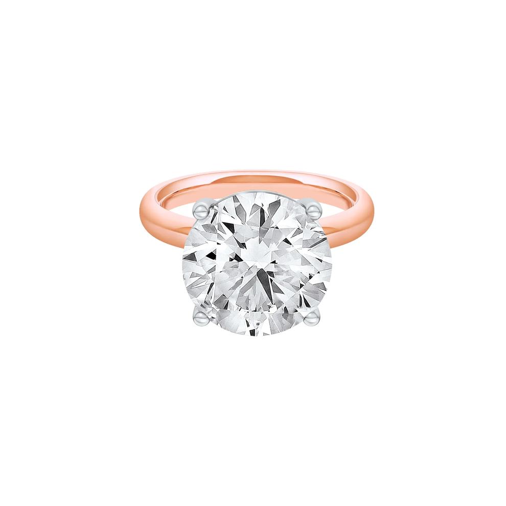 Lab Grown Diamond Round Solitaire Ring in 14K Rose &amp; White Gold (8 ct.) – Image 1 of 4
