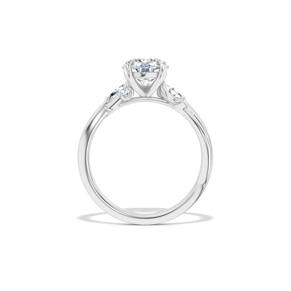 Lab Grown Diamond Pear-Shaped Twist-Shank Engagement Ring in 14K White Gold (2 1/8 ct. tw.) – Image 2 of 4