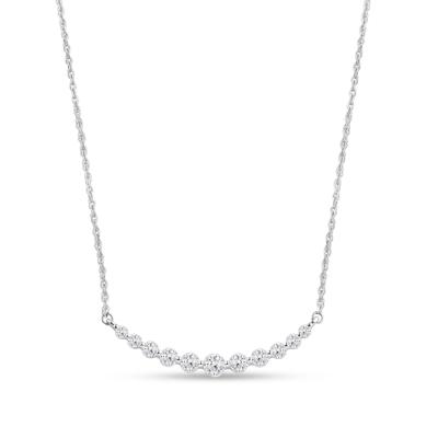 Lab Grown Graduated Diamond Necklace in 14K White Gold (1/2 ct. tw.)