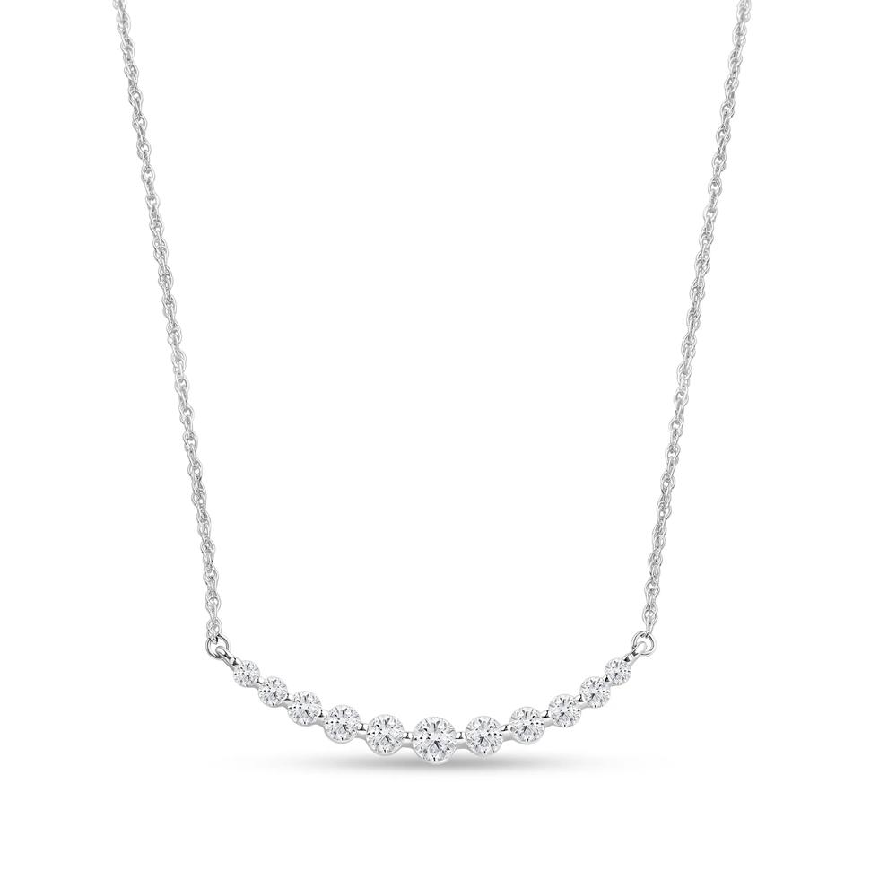 Lab Grown Graduated Diamond Necklace in 14K White Gold (1/2 ct. tw.) – Image 1 of 3