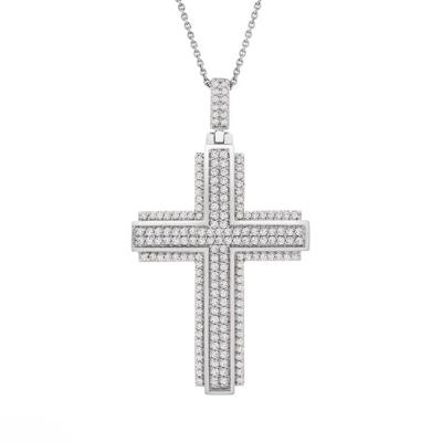 1 ct. tw. Diamond Cross Pendant in Sterling Silver