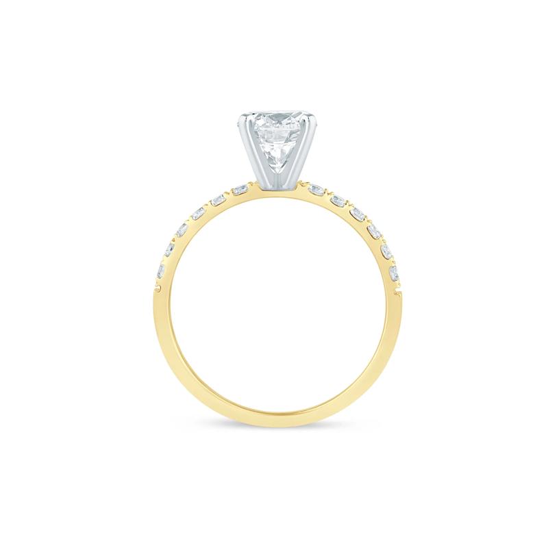Diamond Semi-Mount Engagement Ring in 14K White and Yellow Gold &#40;1/4 ct. tw.&#41; &#40;Setting Only&#41; – Image 3 of 6