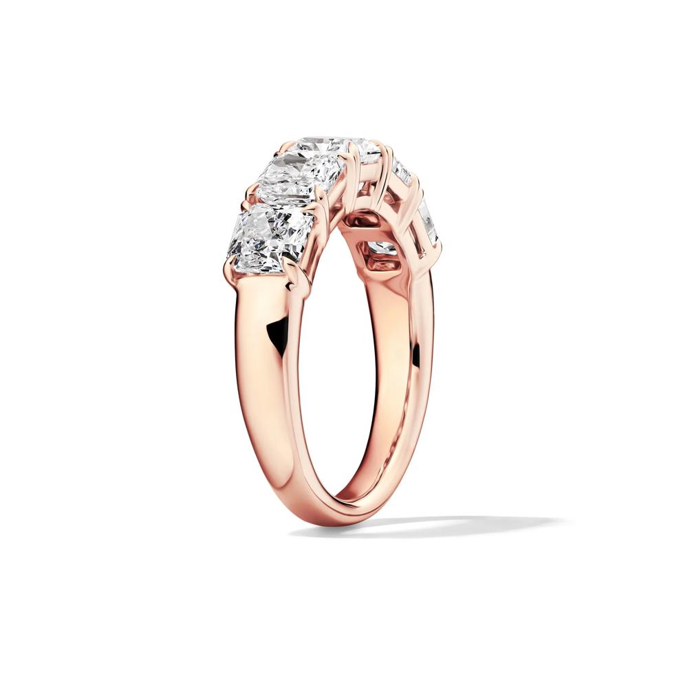 Lab Grown Diamond Five-Stone Square Anniversary Band in 14K Rose Gold (3 ct. tw.) – Image 3 of 5